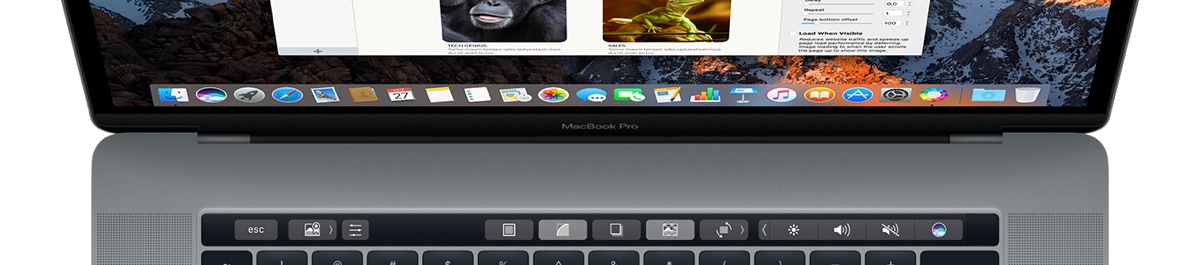 A Mac running Sparkle, showing Sparkle's new touchbar support